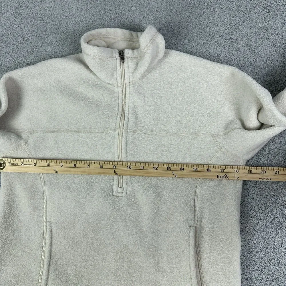 Patagonia Synchilla Jacket Women Medium Ivory 1/4 Zip Casual Hiking Outdoor READ - Picture 7 of 10